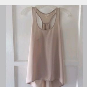 Frenchi beige hi-low racerback tank